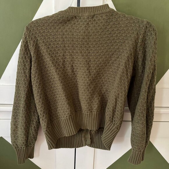 LIKE NEW! Yemak Olive Green Button-Up Cardgan - Picture 5 of 7